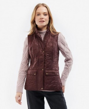 Burgundy Women Barbour Wray Vest | US-5403XOJNB