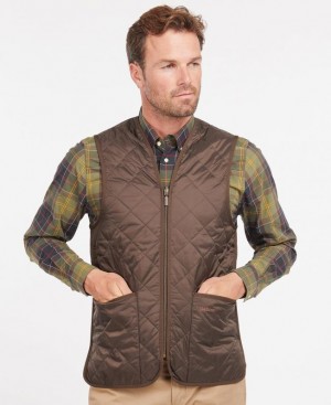 Chocolate Men Barbour Quilted Waistcoat/Zip-In Liner Vest | US-3561IEADY