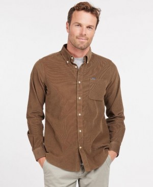 Chocolate Men Barbour Ramsey Tailored Shirts | US-0271ZICLP