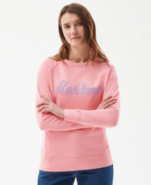 Coral Women Barbour Otterburn Sweatshirt | US-3679UXBRO