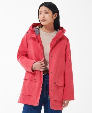 Coral Women Barbour Winter Beadnell Waterproof Jacket | US-2390LNTBA