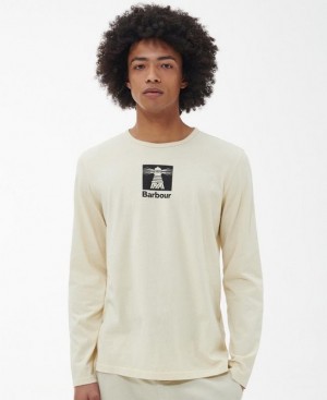 Cream Men Barbour Beacon Fairhill Graphic T-Shirts | US-8413QKTEY