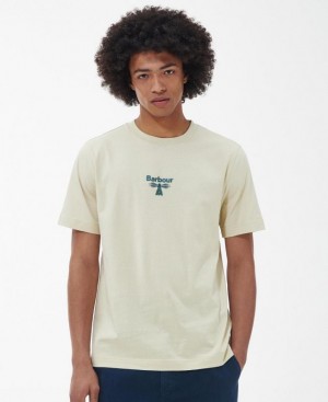 Cream Men Barbour Beacon Shadworth T-Shirts | US-8217YHUVK