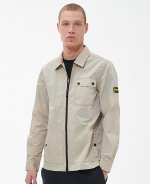 Cream Men Barbour International Inlet Regular Fit Overshirt | US-0189WZTGR