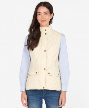 Cream Women Barbour Otterburn Vest | US-9164ZCFAQ