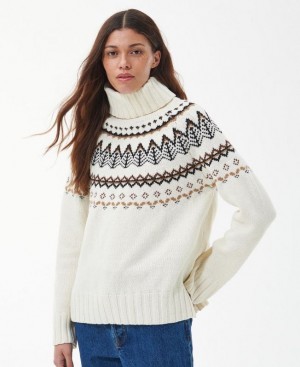 Cream / Black Women Barbour Mersea Knitted Sweater | US-7425RDOHT