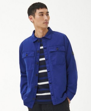 Dark Blue Men Barbour International Adey Overshirt | US-0327USVIW