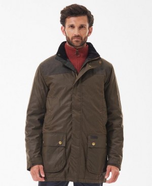 Dark Brown Men Barbour Alston Waxed Jacket | US-2068ZNPGM