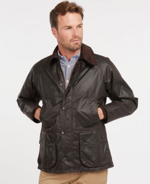 Dark Brown Men Barbour Bedale® Waxed Jacket | US-7265UKNWY