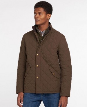 Dark Brown Men Barbour Shoveler Quilted Jacket | US-9276HPSRI