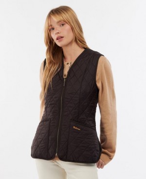 Dark Brown Women Barbour Fleece Betty Liner Vest | US-2349SXIRF