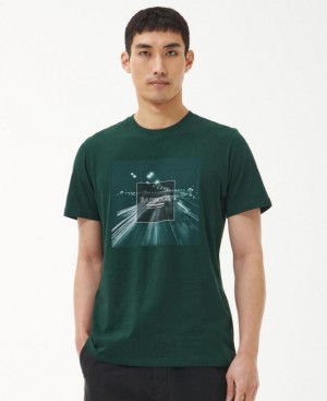 Dark Green Men Barbour International Speed T-Shirts | US-8042JDEVZ