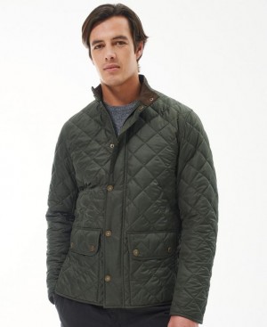 Dark Green Men Barbour Lowerdale Quilted Jacket | US-3160QIOHC