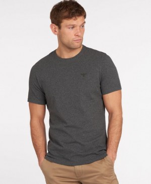 Dark Grey Men Barbour Essential Sports T-Shirts | US-3209DOVBN