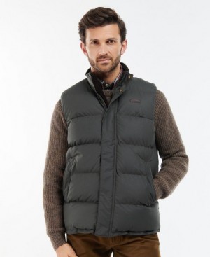 Dark Grey Men Barbour Fontwell Vest | US-7148ZYUON