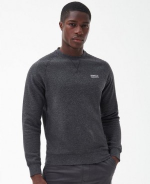 Dark Grey Men Barbour International Essential Crew Sweatshirt | US-6423XJYHQ