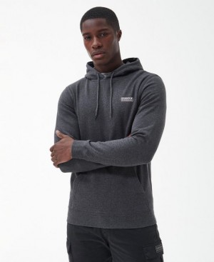 Dark Grey Men Barbour International Small Logo Hoodie | US-4836INMTV