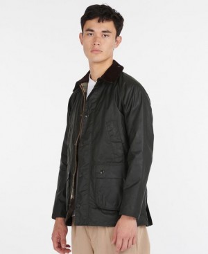 Dark Grey Men Barbour SL Bedale Cotton Waxed Jacket | US-3780ICGVE