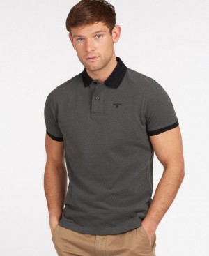 Dark Grey Men Barbour Sports Mix Polo Shirt | US-7053VNYQI