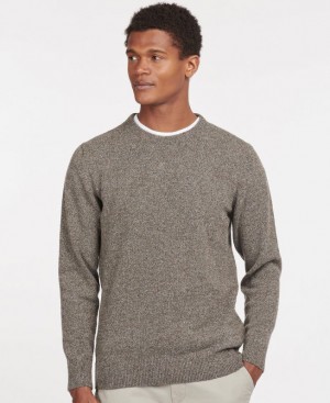 Dark Grey Men Barbour Tisbury Crew Neck Sweater | US-9064ENZUA