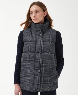 Dark Grey Women Barbour Herring Vest | US-1264SRHYF