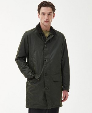 Dark Olive Men Barbour Mac Waxed Jacket | US-2874CREGI