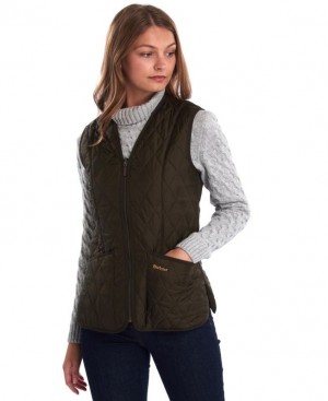 Dark Olive Women Barbour Betty Interactive Liner Vest | US-6541REMJT