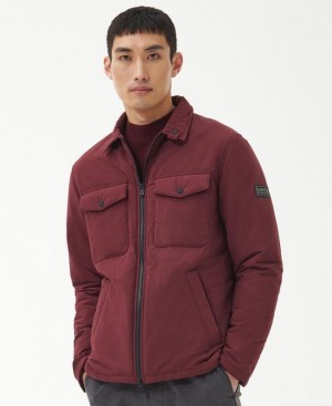 Dark Red Men Barbour International District Quilted Jacket | US-5192CRFNV