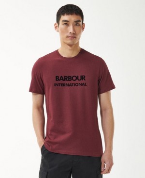 Dark Red Men Barbour International Tank T-Shirts | US-8350LTHAO