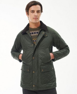 Green Men Barbour Ashby Polarquilt Quilted Jacket | US-1596ZCWSL