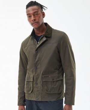 Green Men Barbour Brunden Waxed Jacket | US-0364MNHLX