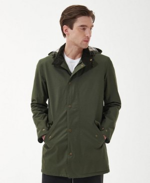 Green Men Barbour Chelsea Mac Waterproof Jacket | US-8376KDNVU