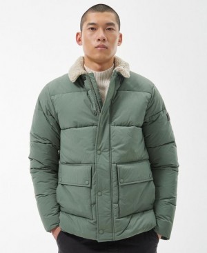 Green Men Barbour International Auther Deck Quilted Jacket | US-8941QDTCU