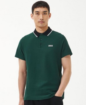 Green Men Barbour International Crosby Polo Shirt | US-6127TGYNU