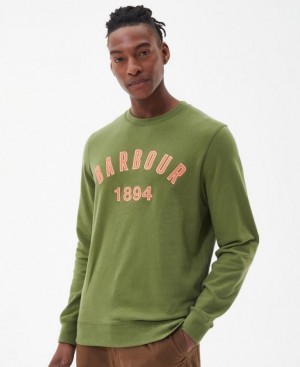 Green Men Barbour John Crew Sweatshirt | US-0593PNBAT