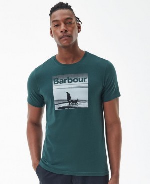 Green Men Barbour Longshoreman T-Shirts | US-4891WBSVF