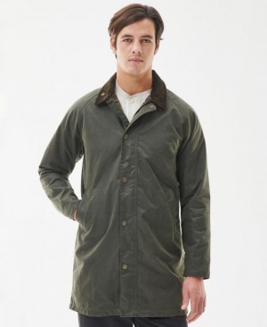 Green Men Barbour Macklow Waxed Jacket | US-3607EWUGR