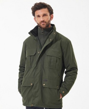 Green Men Barbour Malcolm Waterproof Jacket | US-7410EYQBK