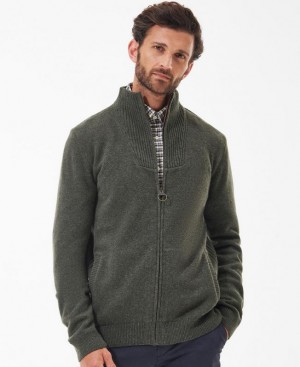 Green Men Barbour Nelson Essential Full-Zip Sweater | US-6239LSUXV