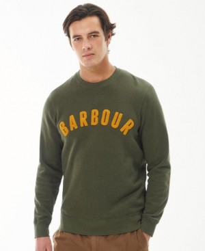 Green Men Barbour Prep Logo Sweatshirt | US-8941UKOVJ