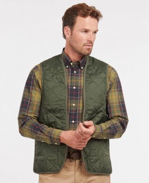 Green Men Barbour Quilted Waistcoat/Zip-In Liner Vest | US-9082FKVXS