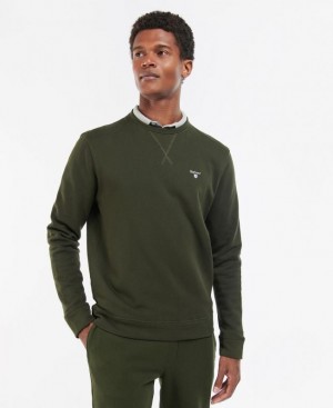 Green Men Barbour Ridsdale Crew-Neck Sweatshirt | US-0247UQCDZ