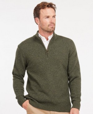 Green Men Barbour Tisbury Half Zip Sweater | US-1680PSJCO