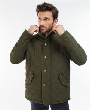 Green Men Barbour Waterproof Shoveler Quilted Jacket | US-0652FPIHV