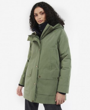 Green Women Barbour Winter Beadnell Waterproof Jacket | US-7095UERGZ