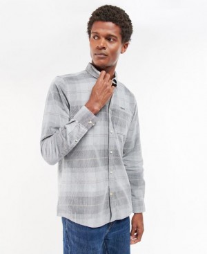 Grey Men Barbour Blair Tailored Shirts | US-3946QYDBI