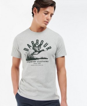 Grey Men Barbour Country Clothing T-Shirts | US-0785ISLWE