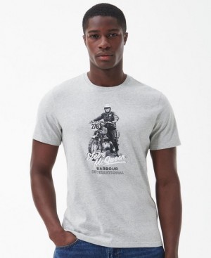 Grey Men Barbour International Albie T-Shirts | US-4025JBZCA