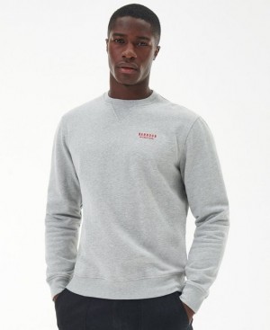 Grey Men Barbour International Charlton Crew Neck Sweatshirt | US-9782KNGAS