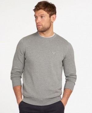 Grey Men Barbour Pima Cotton Crew Neck Sweater | US-5026MZHGJ